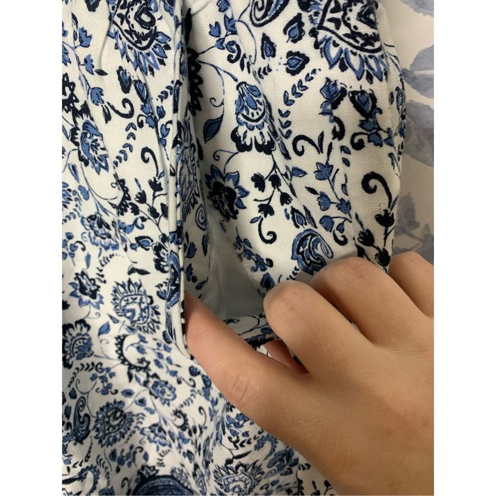Loft Above The Knee Paisley Blue Skirt Size S - Picture 6 of 7